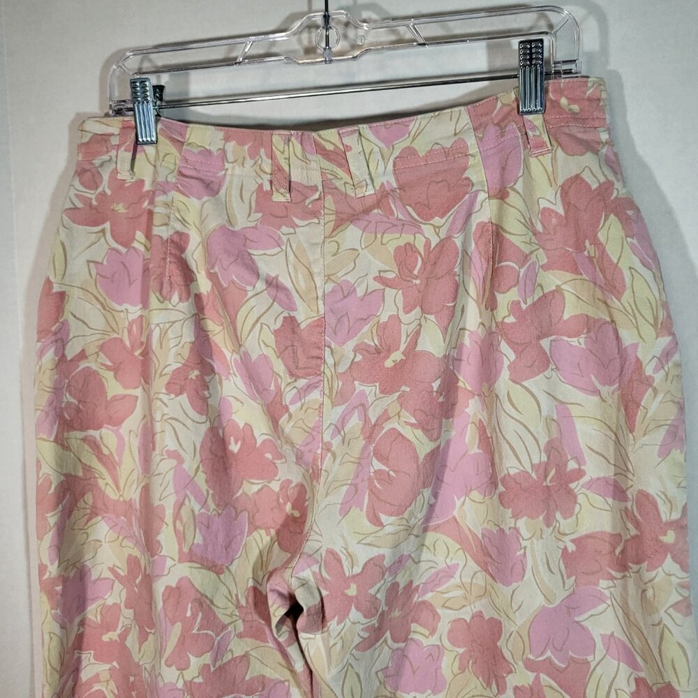 Gloria Vanderbilt Women's Amanda Floral Capris Size 16P Pink/Yellow - Picture 7 of 10